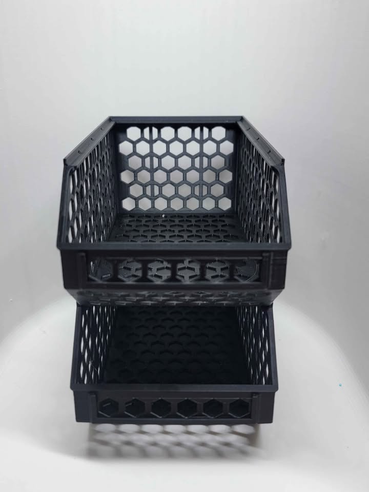 Hex-Style Stackable Storage Bins - Set of 2
