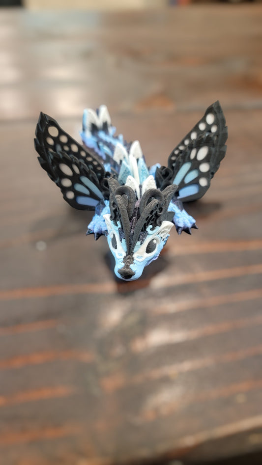 Fae Wolf Butterfly Dragon - Blue