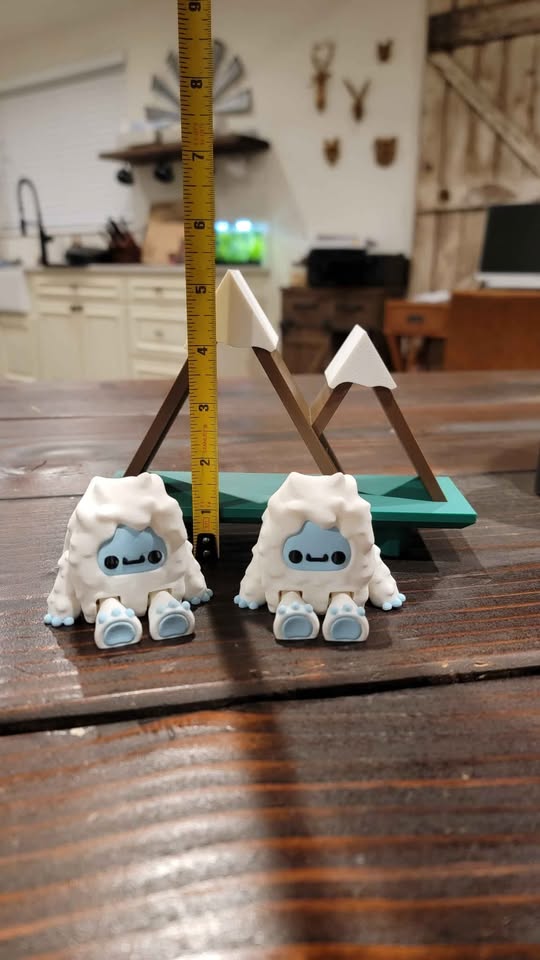 Articulated Yetis and Mountain Scene