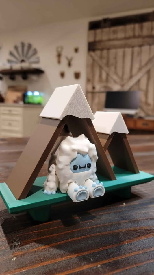 Articulated Yetis and Mountain Scene