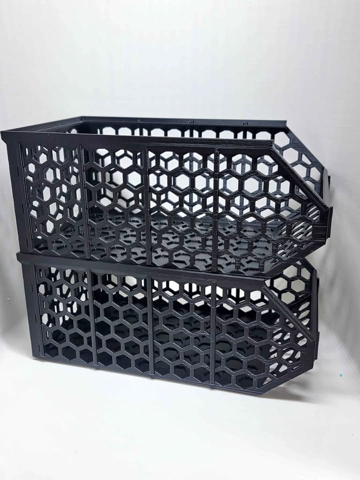 Hex-Style Stackable Storage Bins - Set of 2