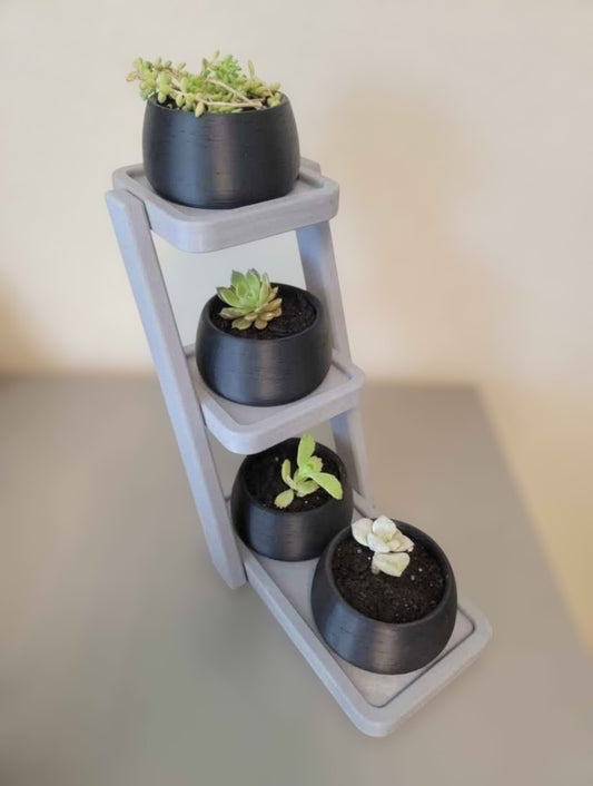 3-Tiered Succulent Planter - Grey/Black